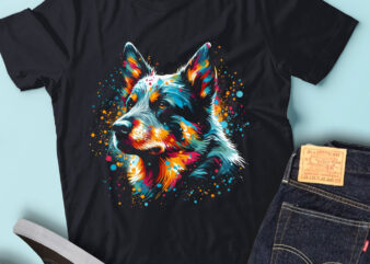 LT24 Colorful Artistic Australian Cattle Dogs Cute Potrait