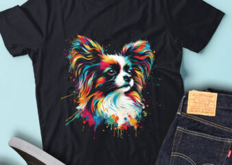 LT27 Colorful Artistic Papillons Vibrant Psychedelic Dog
