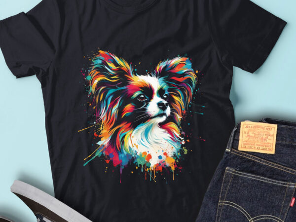 Lt27 colorful artistic papillons vibrant psychedelic dog t shirt vector graphic