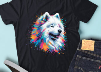 LT29 Colorful Artistic Samoyeds Cute Multicolor Puppy t shirt vector graphic