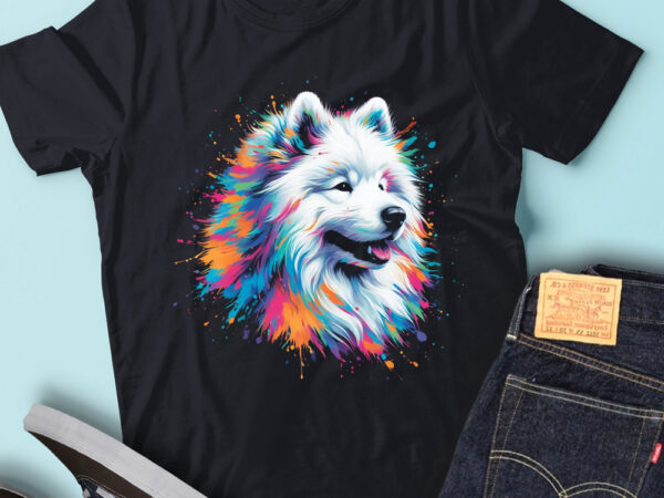 Lt29 colorful artistic samoyeds cute multicolor puppy t shirt vector graphic