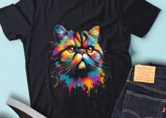LT33 Colorful Artistic Exotic Shorthair Cat Love Funny Cat t shirt vector graphic