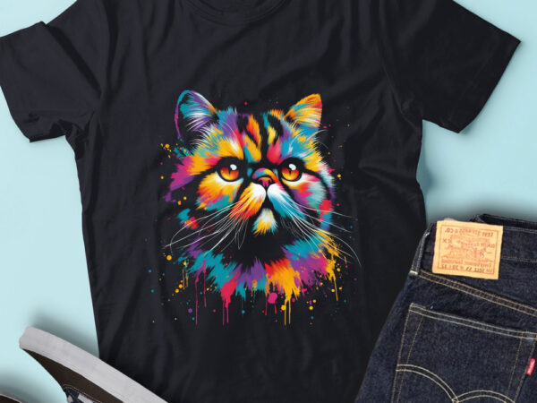 Lt33 colorful artistic exotic shorthair cat love funny cat t shirt vector graphic