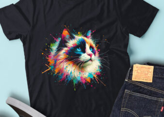 LT34 Colorful Artistic Ragdoll Cat Cute Cat Portrait t shirt vector graphic