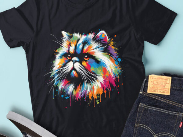 Lt35 colorful artistic persian cat funny cat owner t shirt vector graphic