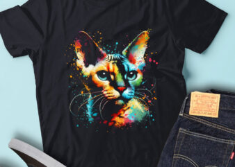LT36 Colorful Artistic Devon Rex Cat Multicolor Cat Lover