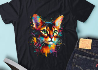 LT37 Colorful Artistic Abyssinian Cat Cute Art Cat Lover