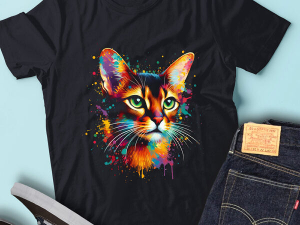 Lt37 colorful artistic abyssinian cat cute art cat lover t shirt vector graphic