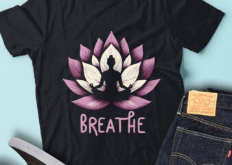 LT46 Breathe Yoga Lotus Flower Mandala Yoga Meditation t shirt vector graphic