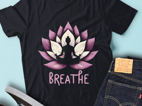 Lt46 breathe yoga lotus flower mandala yoga meditation t shirt vector graphic