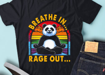 LT50 Breathe In Rage Out Funny Yoga Zen Panda t shirt vector graphic