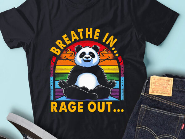 Lt50 breathe in rage out funny yoga zen panda t shirt vector graphic