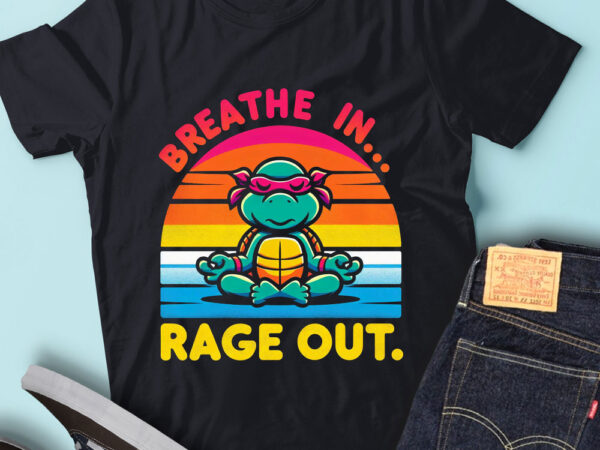 Lt51 yoga breathe in rage out zen turtle meditation yoga t shirt vector graphic