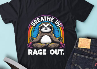 LT52 Yoga Sloth Breathe In Rage Out Funny Yoga Spiritual t shirt vector graphic