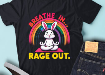 LT53 Breathe In Rage Out Bunny Meditation Rabbit Yoga t shirt vector graphic