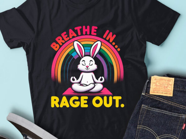Lt53 breathe in rage out bunny meditation rabbit yoga t shirt vector graphic
