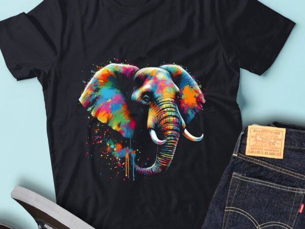 Lt56 colorful artistic elephant vibrant animal illustration t shirt vector graphic