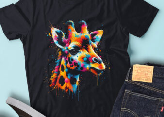 LT58 Cute Colorful Artistic Giraffe Nature Animal Lover t shirt vector graphic