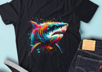 LT59 Colorful Artistic Shark Ferocious Shark Diverse Oceans t shirt vector graphic