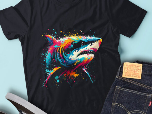 Lt59 colorful artistic shark ferocious shark diverse oceans t shirt vector graphic