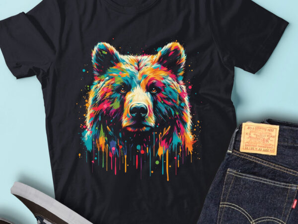 Lt60 colorful artistic bear cute wildlife grizzly bear t shirt vector graphic