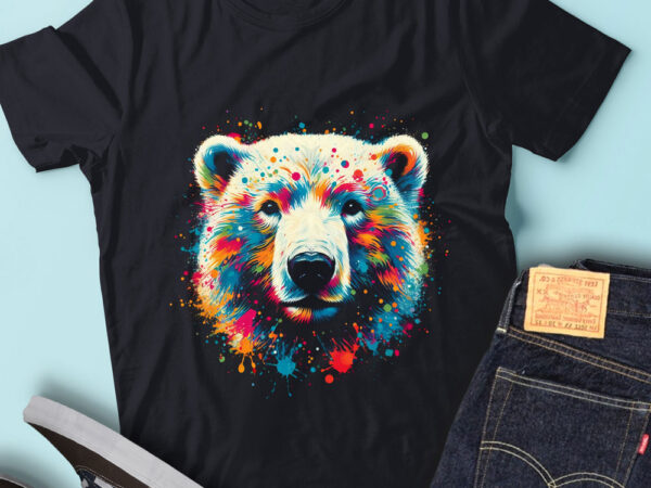 Lt61 colorful artistic polar bear white bear lovely animals t shirt vector graphic