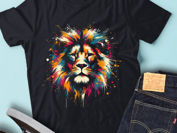 Lt65 colorful artistic lion paint wildlife colorful lion t shirt vector graphic