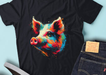 LT67 Colorful Artistic Pig Funny Pig Pet Pop Art Animal