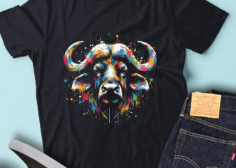 LT68 Colorful Artistic Buffalo Bright Bison Vibrant Animal t shirt vector graphic