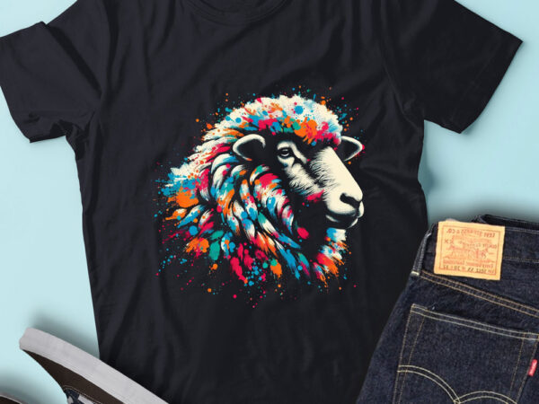 Lt69 cute colorful artistic sheep wildlife gentle animals t shirt vector graphic