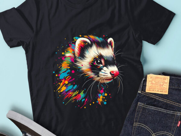 Lt77 colorful artistic ferrets cute animal lover ferret face t shirt vector graphic