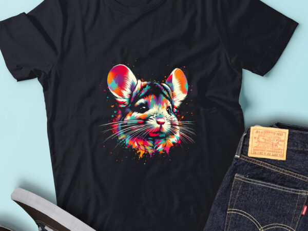 Lt79 colorful artistic chinchilla vibrant wildlife portrait t shirt vector graphic