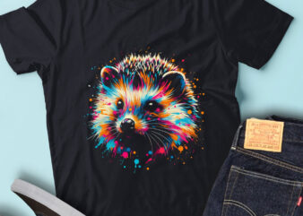 LT80 Colorful Artistic Hedgehogs Vibrant Animal Portrait t shirt vector graphic