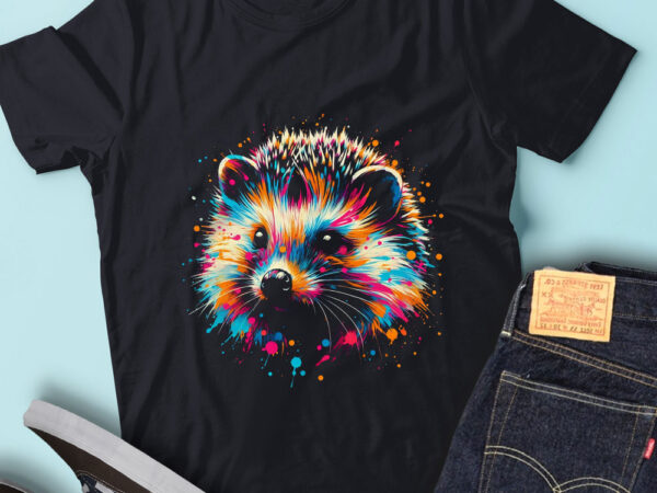 Lt80 colorful artistic hedgehogs vibrant animal portrait t shirt vector graphic