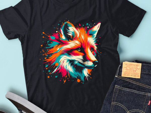 Lt84 colorful artistic fox cute fox lover vibrant wildlife t shirt vector graphic