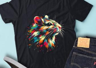 LT86 Colorful Artistic Gerbil Funny Animal Portrait Lover t shirt vector graphic