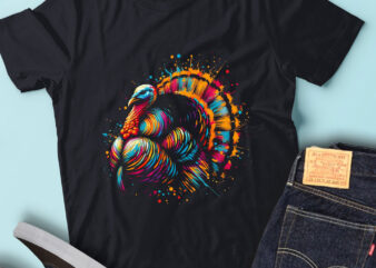 LT90 Colorful Artistic Turkey Vibrant Wildlife Portraits t shirt vector graphic