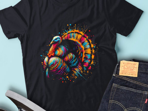 Lt90 colorful artistic turkey vibrant wildlife portraits t shirt vector graphic