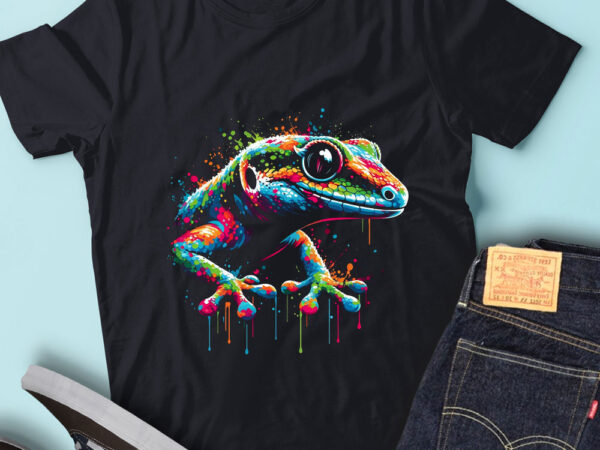 Lt91 colorful artistic gecko vibrant lizard animals lover t shirt vector graphic