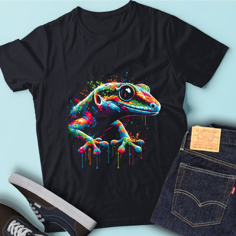 LT91 Colorful Artistic Gecko Vibrant Lizard Animals Lover