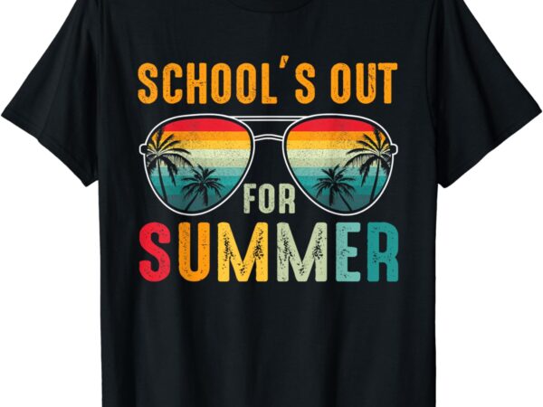 Last day of school retro schools out for summer teacher boys t-shirt