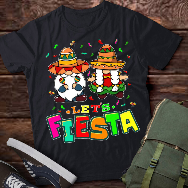 Lets Fiesta 5 Funny Gnome Cinco De Mayo Mexican T-Shirt LTSP