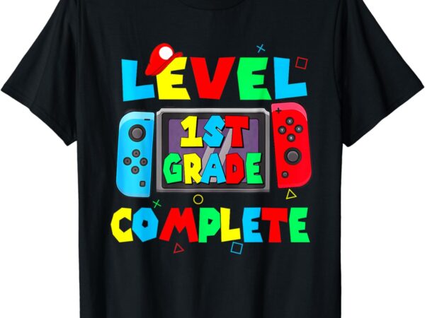 Level 1st grade complete last day of school video game t-shirt