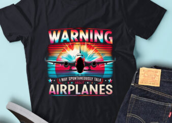 M148 Funny Pilot & Aviation Airplane T Shirt Warning May Talk About Airplanes