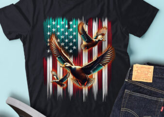 M154 Duck hunting American flag t shirt Duck hunter clothes gift for hunter