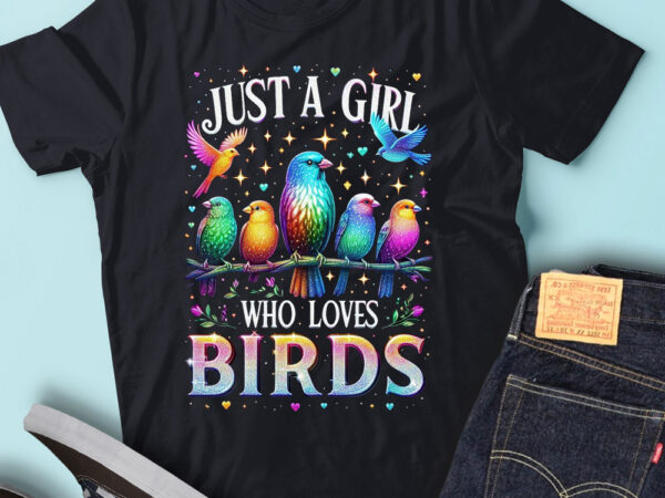 M159 just a girl who loves birds birding bird gift t shirt designs for sale