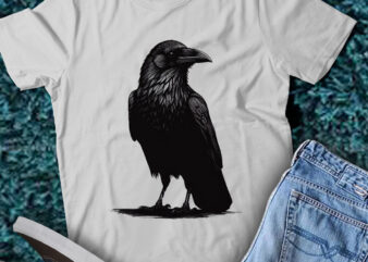 M165 Black Crow Raven Bird Silhouette t shirt designs for sale