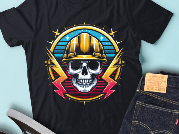 M173 retro electrician skull funny electrician vintage t shirt designs for sale