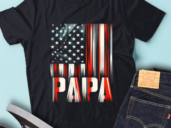 M188 proud papa funny fathers day gifts dad america usa flag t shirt designs for sale