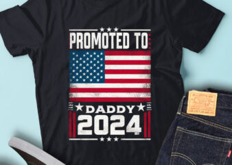 M190 Promoted To Daddy Est 2024 First Time Dad t shirt designs for sale